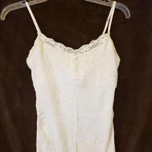 Aeropostale Lace Ribbed Cami with shelf bra lining